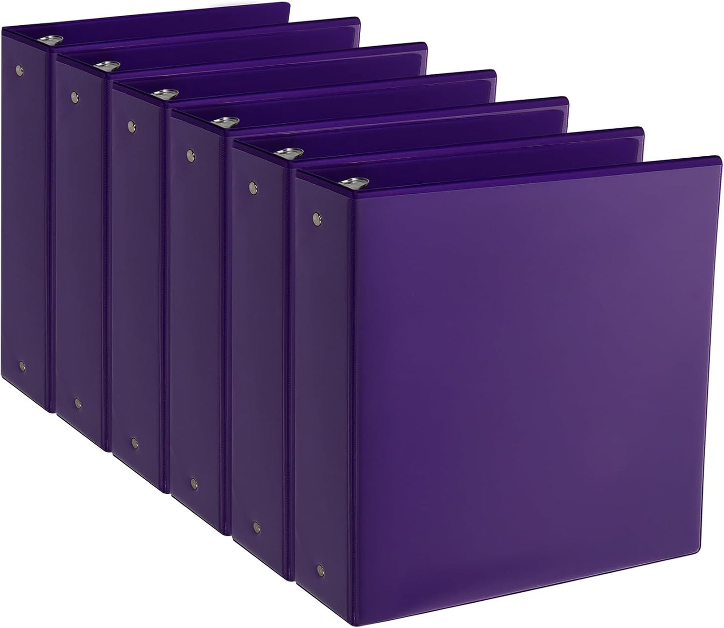 CIXILDTS 1-Inch Round Ring Binders, Standard 3 Ring Binder Fit Letter Size Paper, Presentation View Binders, 6 Packs, Assorted
