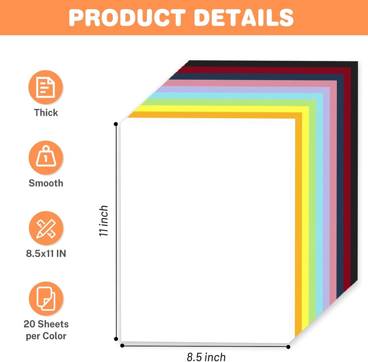 160 Sheets White Cardstock 8.5 x 11 Heavyweight Weight 200gsm Card Stock Paper for Printing, Crafts, Invitations | Smooth Printer Cardstock Paper | Bulk Construction Paper DIY & Professional Use