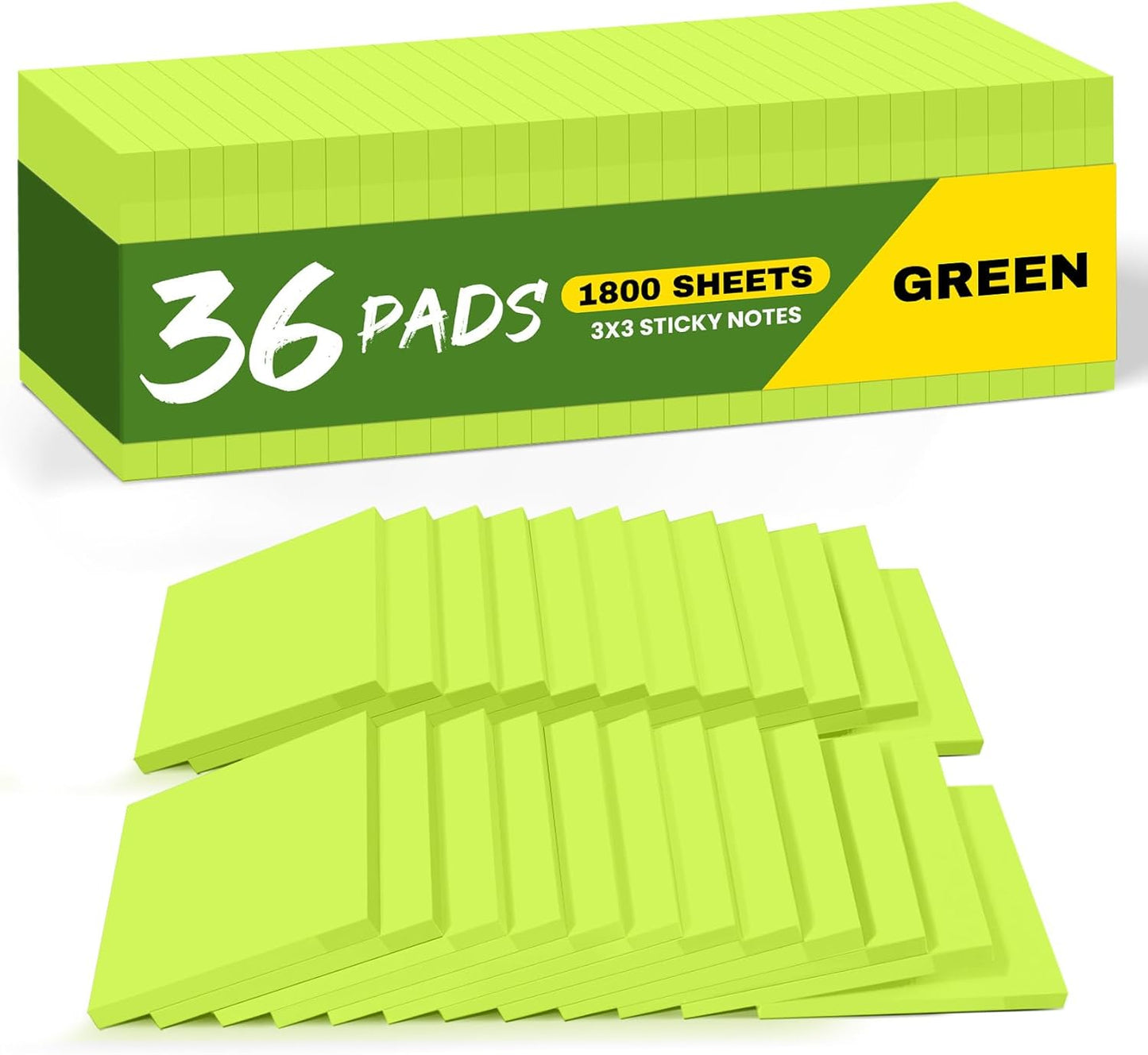 Sticky Notes, 36 Pads, 3x3 Inches Self-Stick Note Pads, Perfect for Office, Study, and Daily Life Organization - Bright