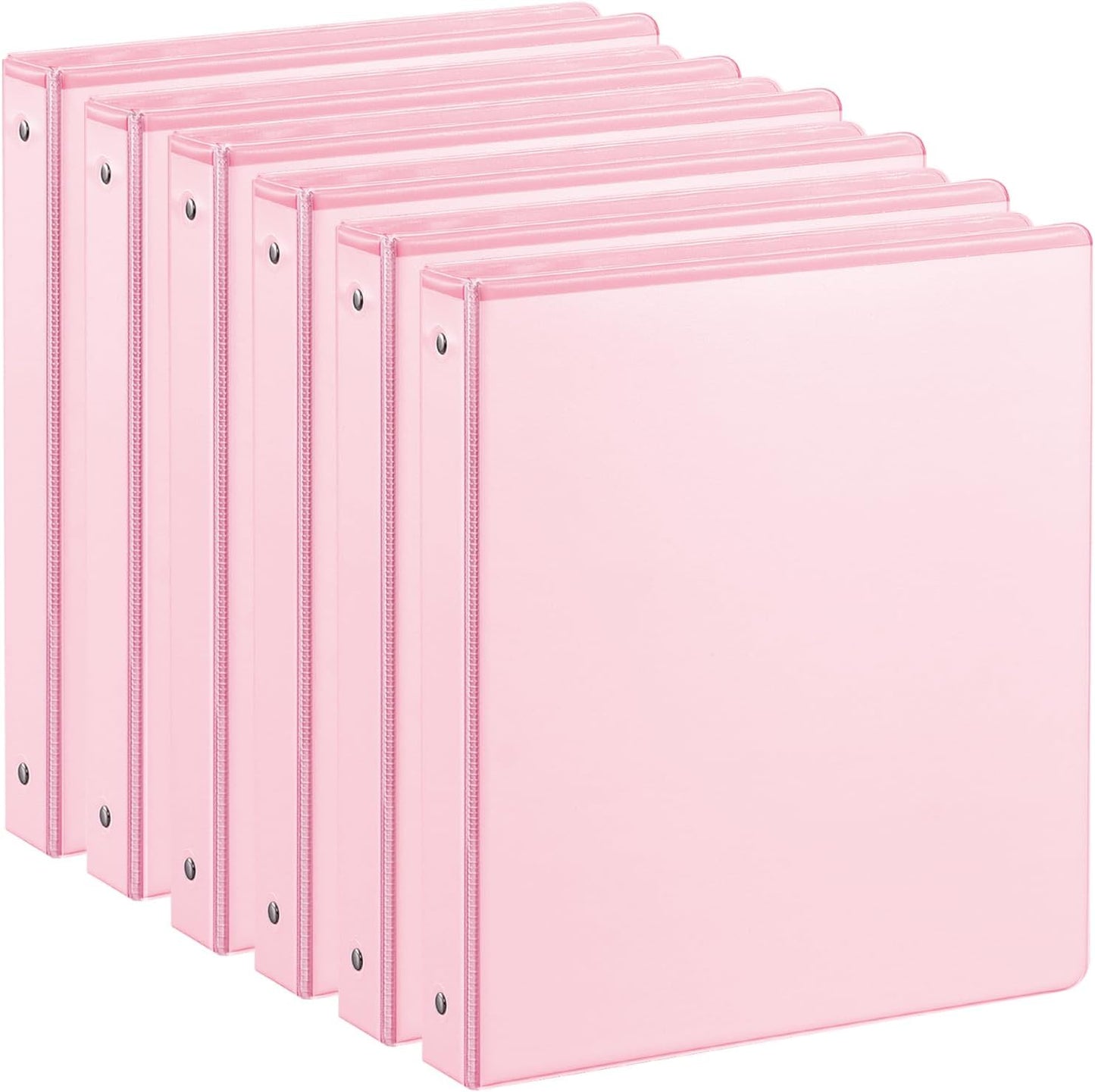SUIN 1-inch 3 Ring Binder with 2 Interior Pockets, 1''Durable Binders Holds US Letter Size 8.5'' x 11'' Paper - Versatile Binders for Office, Home, and School Use, 6 Pack Black