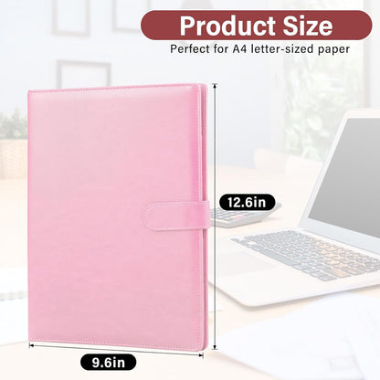 Professional Padfolio, Multi Function Faux Leather Portfolio Binder with Clipboard - Interview Resume Folder, Legal Document, Business Card Holder, for Office, Conference, Interviews (Black)