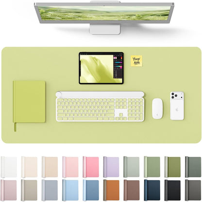 YSAGi Leather Desk Pad Protector, Office Desk Mat, Large Mouse Pad, Non-Slip PU Leather Desk Blotter, Waterproof Laptop Desk Writing Pad for Office and Home (23.6" x 13.8", Eggshell) - Colors A