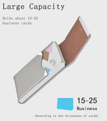 Business Card Holder with Ultra Slim Design,Business Card Case with Premium PU Leather,Suit Pocket Metal Card Holder for Women/Men,Professional Name Card Holder with Magnetic Shut (Black1)