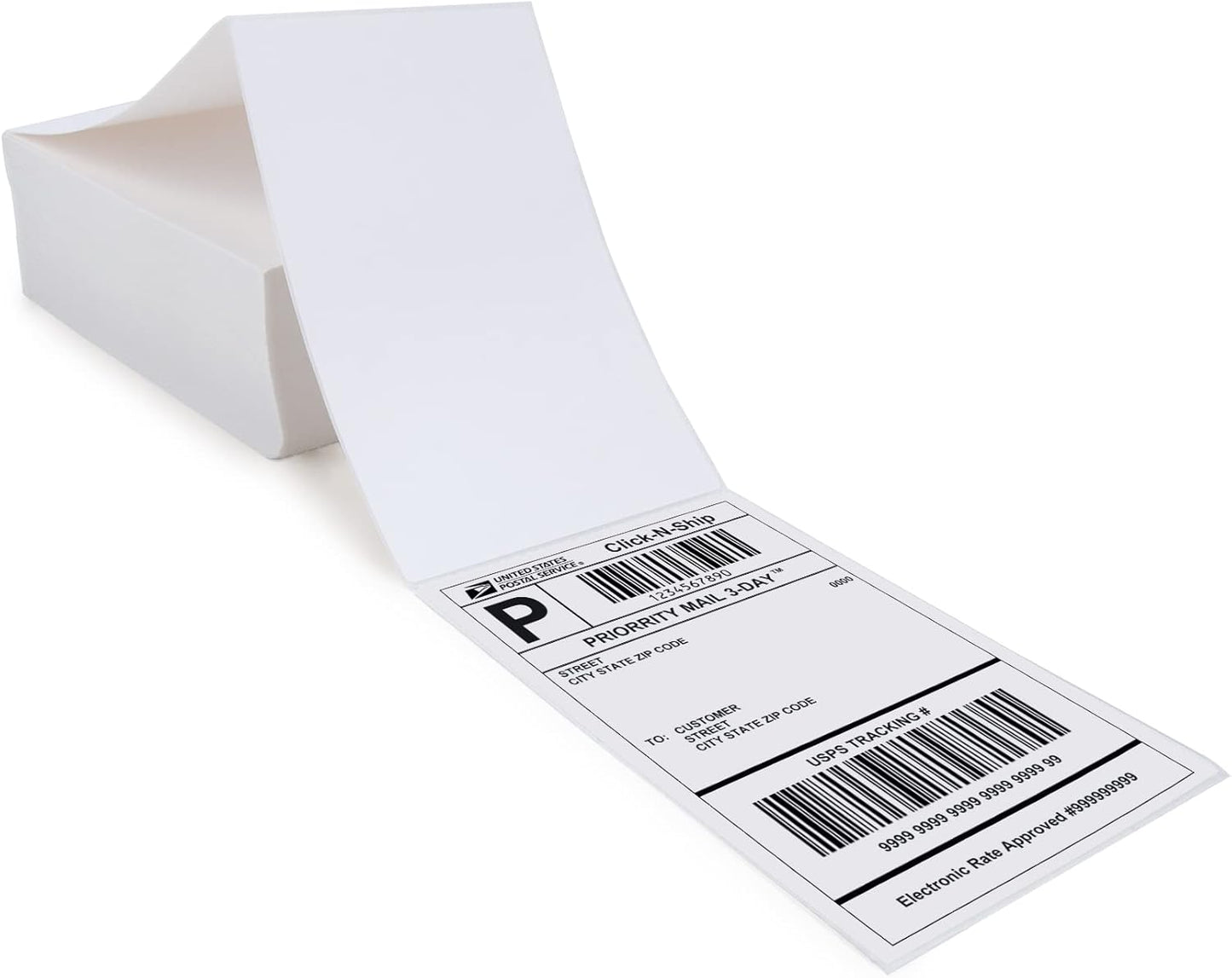 L LIKED 200 4x6 Thermal Labels Fanfold, Direct Thermal Shipping Labels - Perforated and Strong Adhesive