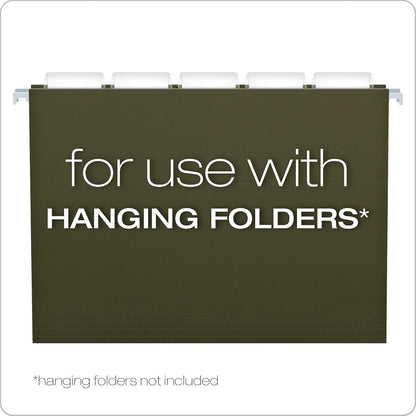 Pendaflex Hanging Folder Tabs, 2", Clear Yellow, 25 Tabs and Inserts per Pack (42 YEL)