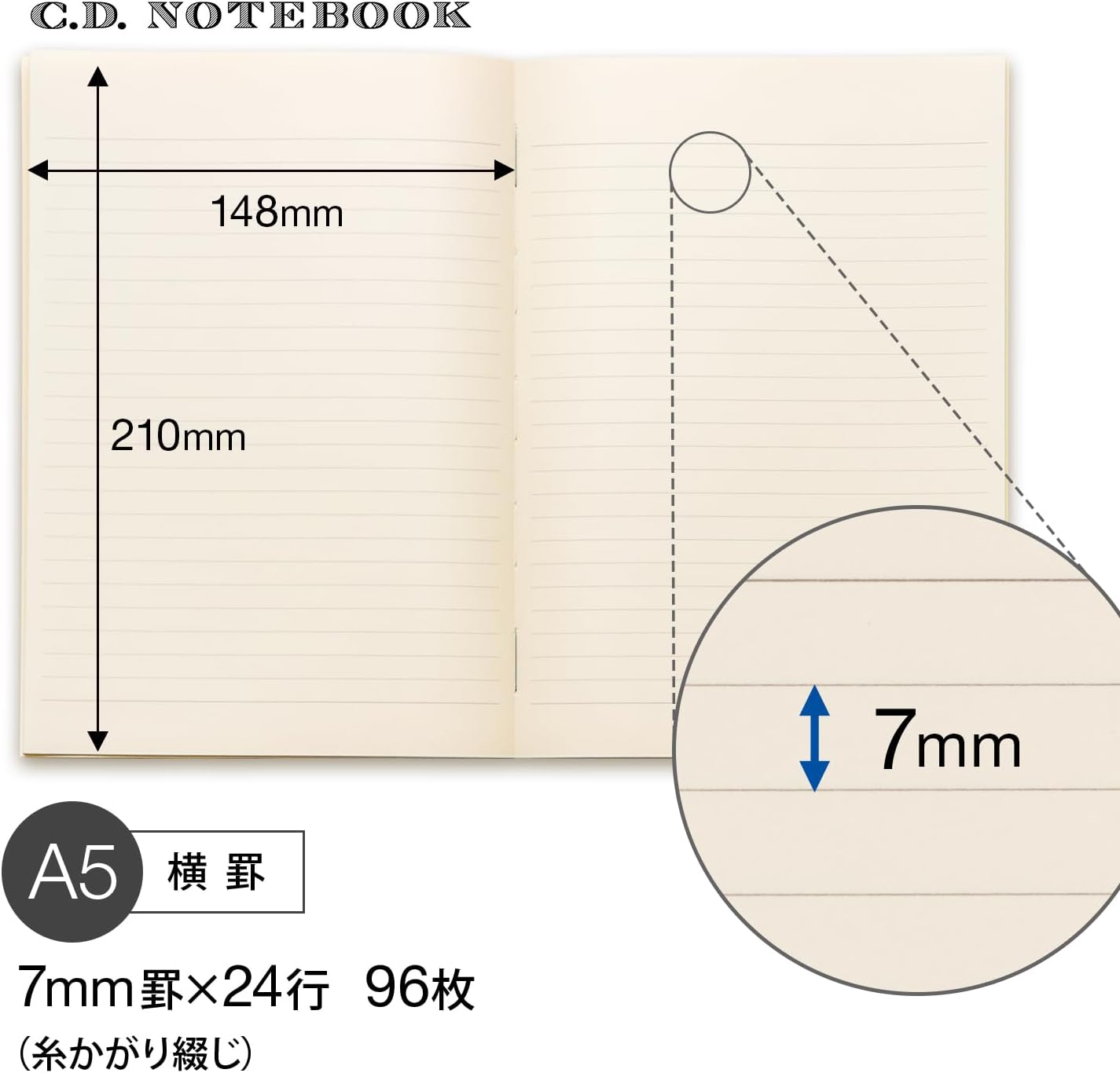 Apica Premium CD Notebook, Plain, A5 CDC90W