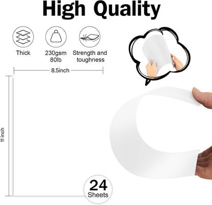 24 Sheets Cream Cardstock 8.5 x 11 Off White Paper, Goefun Ivory Card Stock Printer Paper for Cards Making, Office Printing, Certificate