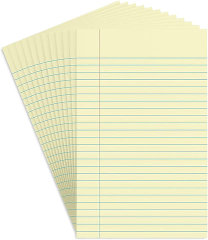 STAPLES Notepads, 8.5” x 11”, Narrow Ruled, White, 50 Sheets/Pad, 12‑Pack