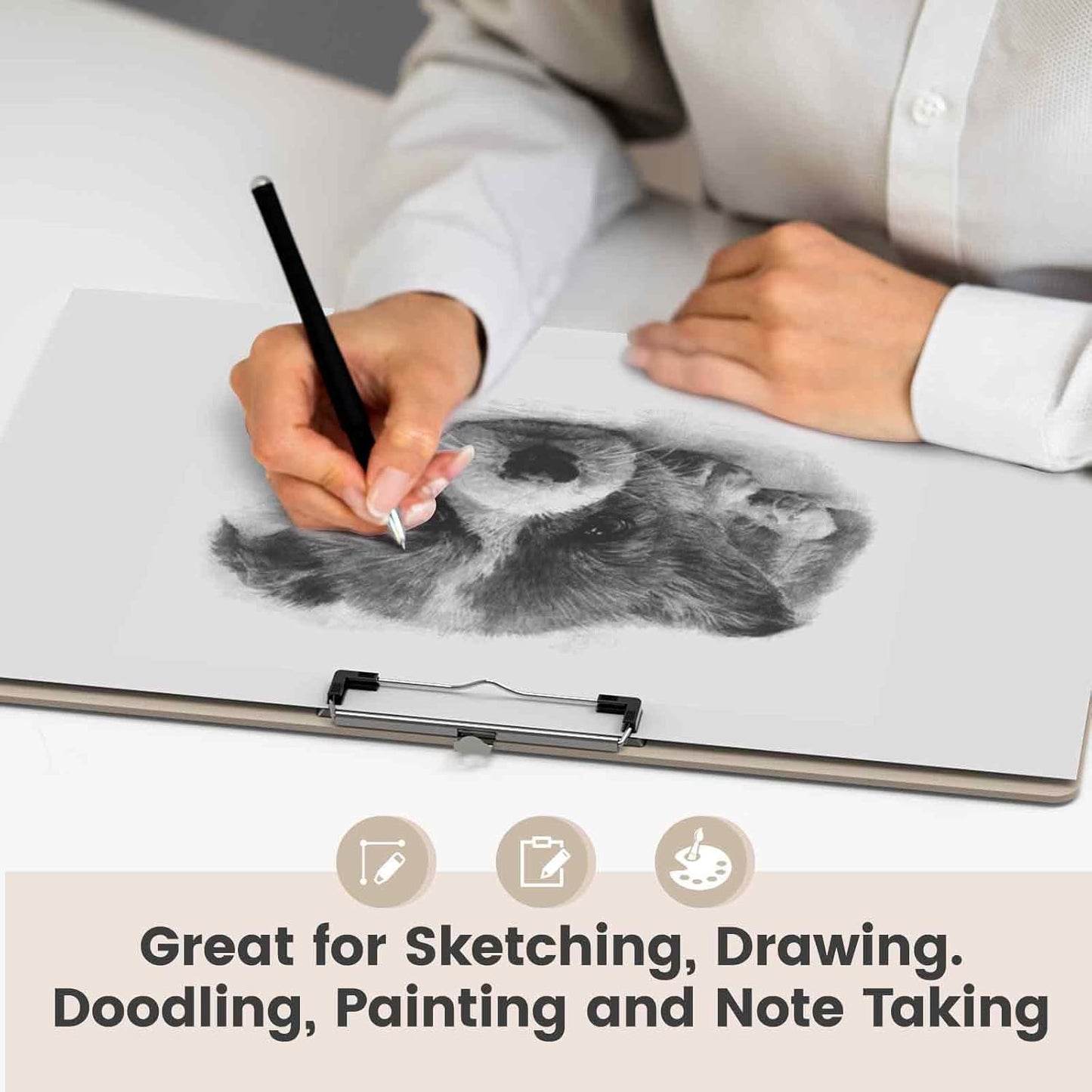 Extra Large 11x17 Clipboards, Plastic Black Drawing Boards, Horizontal Clip Board, Landscape Layout. Suitable for Watercolor, Sketching, Painting. Art & Drafting Supply