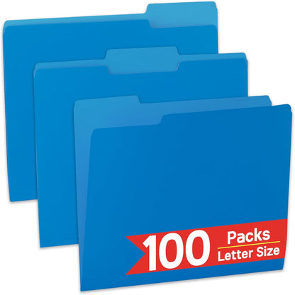 VZCPYTPM 100 Packs Black File Folder,Manilla File Folders Letter Size,1/3-Cut Tabs,8.5x11 File Folders for Office Filing,School Projects and Home,Organizer File Folder