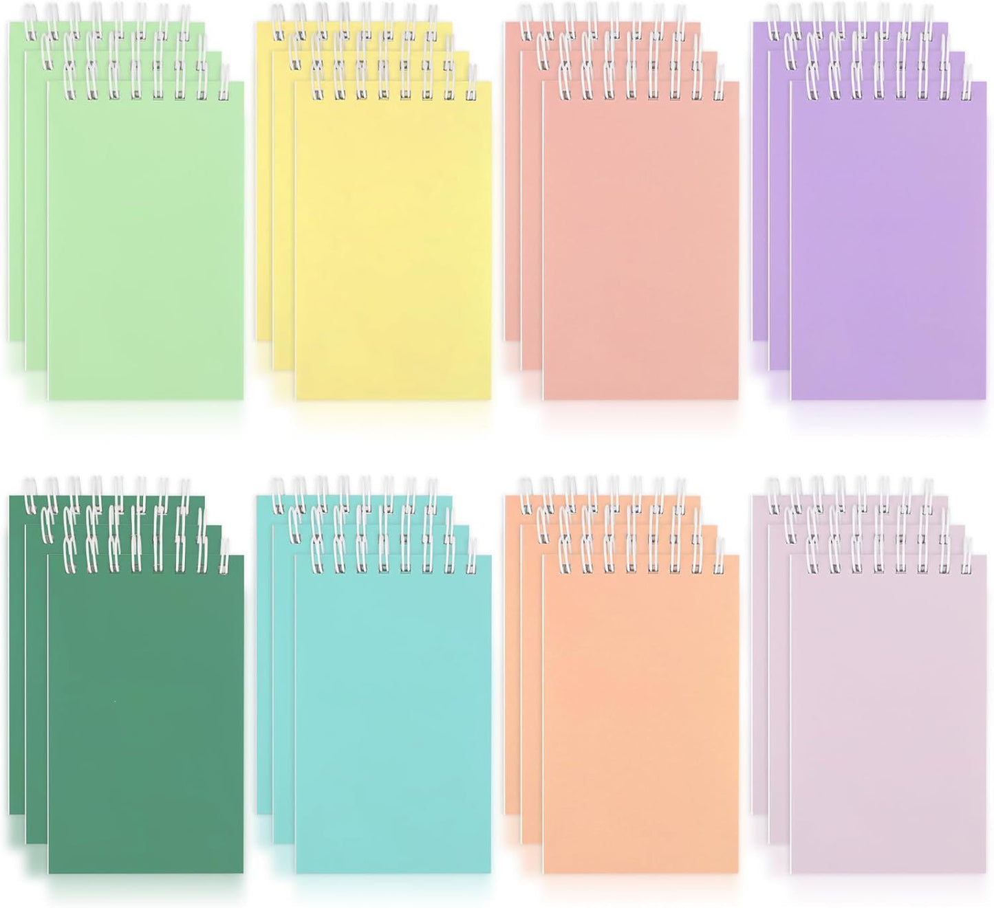 Hooqict 24 Pack Small Pocket Notebook Mini Notebooks Bulk Small Spiral Notepads with 8 Colors, Memo Note Pads for Kids, Work, Office, School, 3.9 x 2.4 Inches