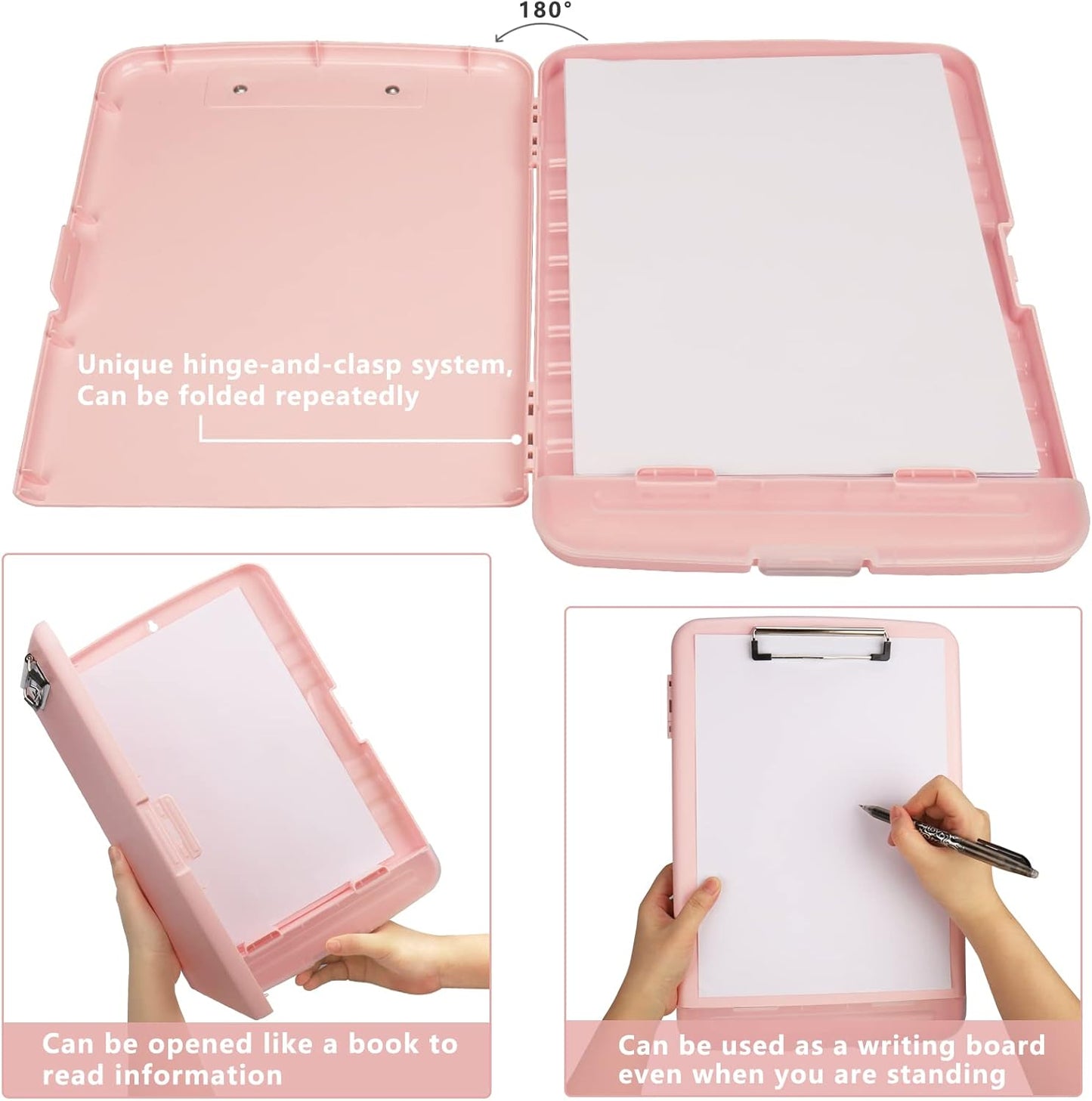 SFLHHDM Purple Clipboard, Clip Boards 8.5x11, Teacher Clipboards with Storage, Plastic Clipboard with Pen Holder, Clipboards Storage for Women Teachers Work, School & Office Supplies