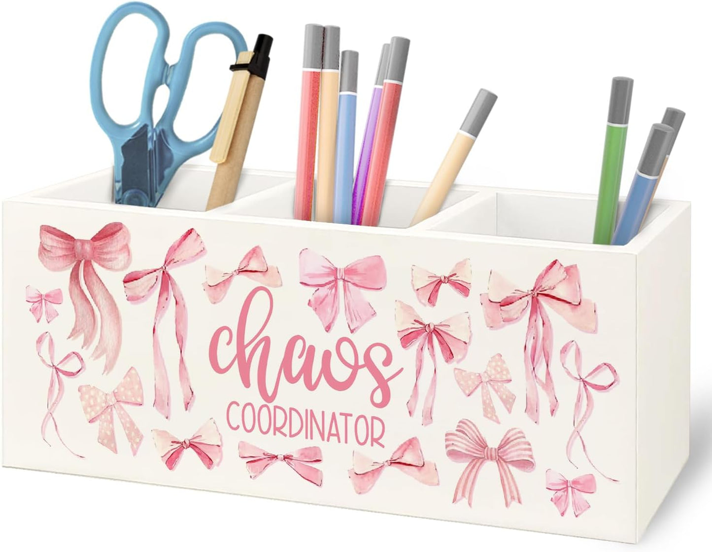 Teacher Appreciation Gifts, Boho Rainbow Teacher Wooden Pen Pencil Holder for Office Desk, Back to School Supplies Gifts for Teachers, It's a Good Day to Teach Tiny Humans