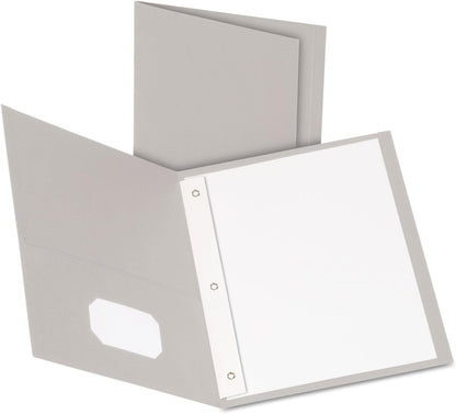 Oxford Two-Pocket Folders w/Fasteners, Red, Letter Size, 25 per Box (57711)