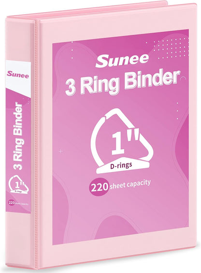 SUNEE 3 Ring Binder 2 Inch, Clear View Binder Three Ring PVC-Free (Fit 8.5x11 Inches) for School or Office Supplies, Light Purple, 1 Pack