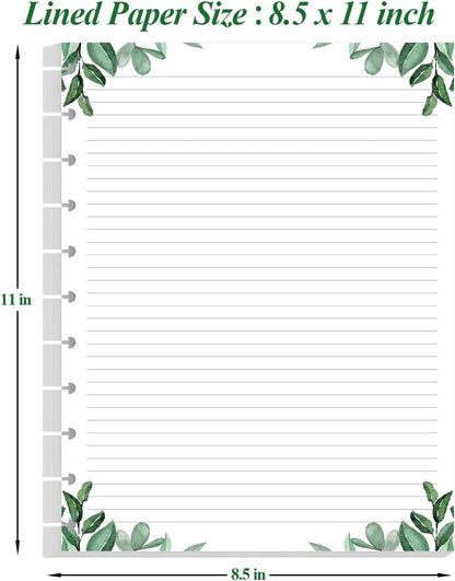 Stationery Lined Paper, Letter Size Unpunched Ruled Filler Paper, 100Sheets/200Pages Loose-Leaf Line, 100gsm, 8.5'' x 11'', Leaf