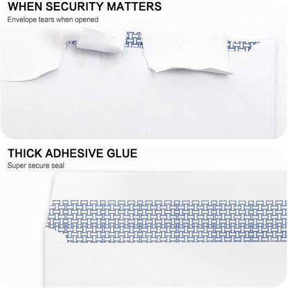 #8 Double Window Security Check Envelopes, No.8 Double Window Bussiness Envelopes Designed for QuickBooks Checks - Computer Printed Checks - 3 5/8 X 8 11/16 (NOT for INVOICES) - 24 LB - 1000 PACK