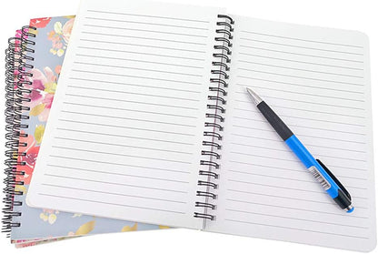 4 Pack A5 Spiral Notebook Journal,Wirebound Ruled Sketch Book Notepad Diary Memo Planner,A5 Size(8.3X5.7) & 80 Sheets (Floral)