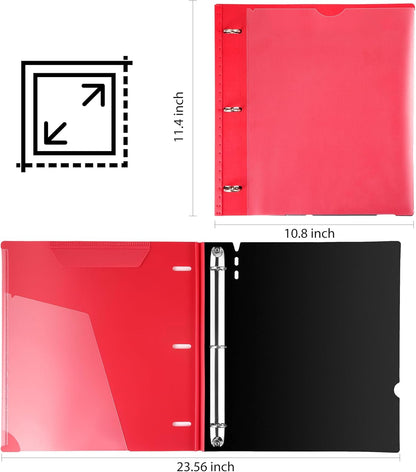 WOT I 1 Inch Telescoping 3 Ring Binder 4 Pack, Expandable Flexible Binder with Customizable Front Cover & Clear Catalog Pocket, Holds 225 Sheets, School Office Supplies, White