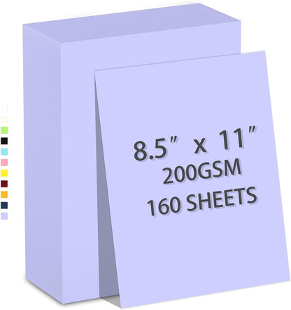 160 Sheets White Cardstock 8.5 x 11 Heavyweight Weight 200gsm Card Stock Paper for Printing, Crafts, Invitations | Smooth Printer Cardstock Paper | Bulk Construction Paper DIY & Professional Use