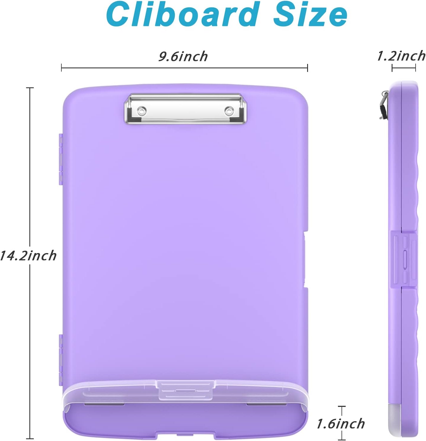 Rimilak Plastic Clipboard with Storage, 8.5 x 11 High Capacity Folio Nursing Case with Pen Holder, Size 14.2 x 9.6 x 1.2″ Folder Side-Opening for Classroom, Teacher, Smooth Writing, Dark Green