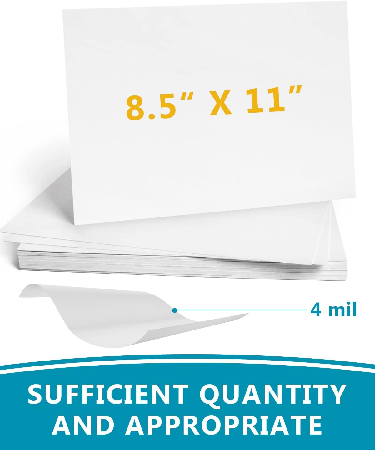 QYH Printable Vinyl Sticker Paper for Inkjet & Laser Printer - Matte White Waterproof, 50 Sheets Vivid Colors, Compatible with Cricut, Silhouette, Ideal for Small Business & DIY- 8.5"x11"