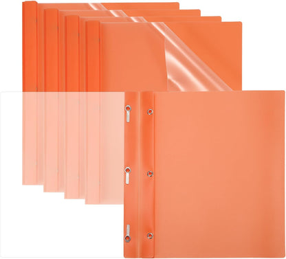 PATIKIL Plastic Report Covers with Prong, 5 Pcs 80 Sheet Clear Front Presentation Binders with 3 Metal Prong Fasteners Report Folder for Resume Documents Files Letter, Purple