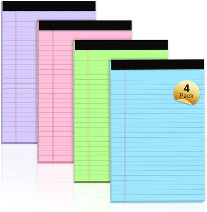 Legal Pads 8.5 x 14 Note Pads, 6 Pack Writing Pads Wide Ruled Notepads, Micro Perforated Notepad, Double-Side Printed Lined Paper Pads 30 Sheets per Notepad, White Legal Pads for Home, Office, School