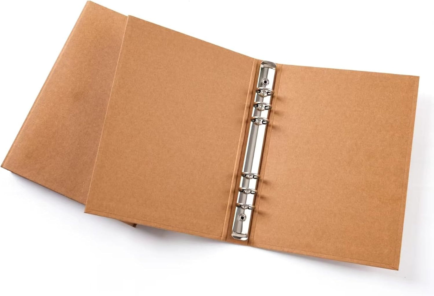 A5 Binder 6 Ring, A5 Binder, 2pcs Kraft Paper 6 Round Ring Binder Cover Protector for Journal Note Book Carrying Around Notes (A5-6Ring)