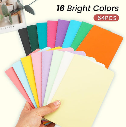 Oucaru 48PCS Pocket Notebook, 3.5" x 5.5", 8 Color, 52 Pages Blank Notebook Mini Notebook Journal, Small Notebook Memo Notepad for Students, Traveler, School Supplies