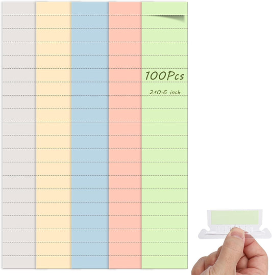 100 Pcs Hanging File Folder Paper Inserts 3-1/2 Inch Off White Blank File Tab Inserts Thick Cardstock for Hanging Folder (3.5×0.6 inch)(No Tab Included)