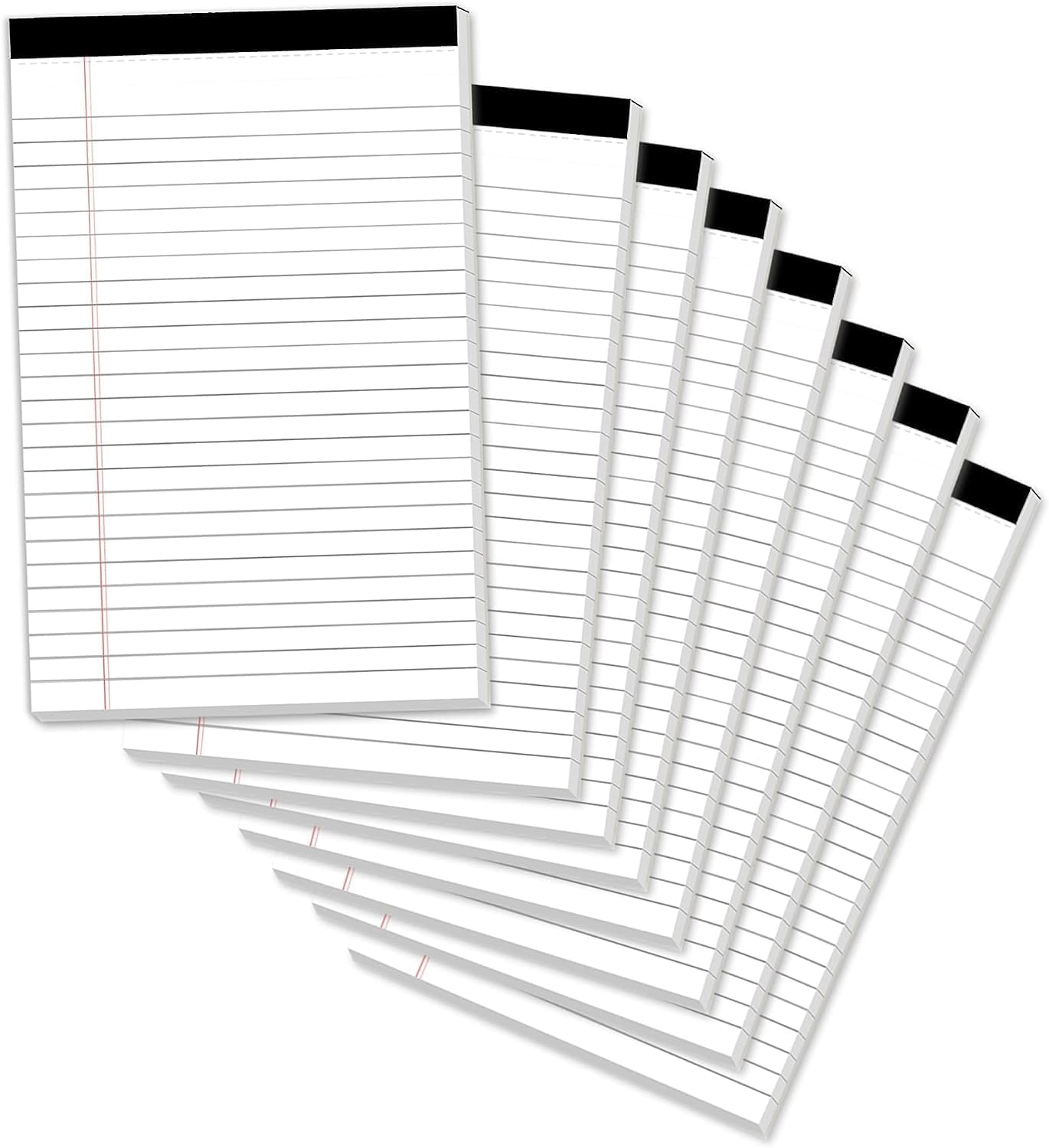 Note Pads 5x8, Narrow Ruled Legal Pad, Multicolor Small Notepads, 30 Sheet/notepad, 8 Pack Colored Legal Pads, Pink Legal Pad, Purple Notepad, Perforated Lined Note Pads for Study, Office, To-Do Lists