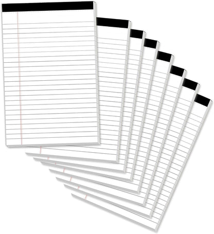 Note Pads 5x8, Narrow Ruled Legal Pad, Multicolor Small Notepads, 30 Sheet/notepad, 8 Pack Colored Legal Pads, Pink Legal Pad, Purple Notepad, Perforated Lined Note Pads for Study, Office, To-Do Lists