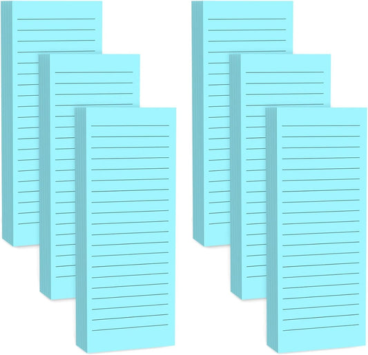 Magnetic Notepads Note Pads for Fridge with Full Magnet Back, 180 Sheets Colored Lined Refrigerator Notepad, 30 Sheets Per Pad for Grocery List, Shopping List, Office, Home, To-Do Lists & Memos