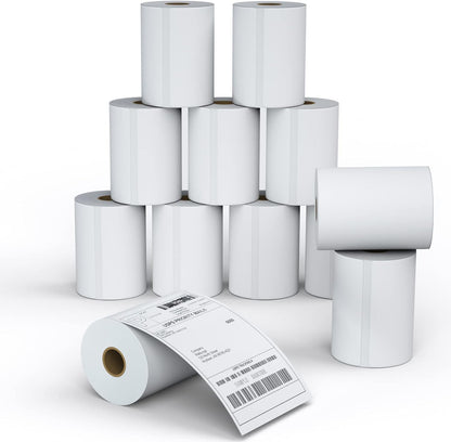 MFLABEL 4x6 Thermal Shipping Labels - 2 Rolls of 250, Perforated & Smudge-Proof Direct Thermal Labels Compatible with Rollo, Zebra, for Amazon UPS FedEx Shopify