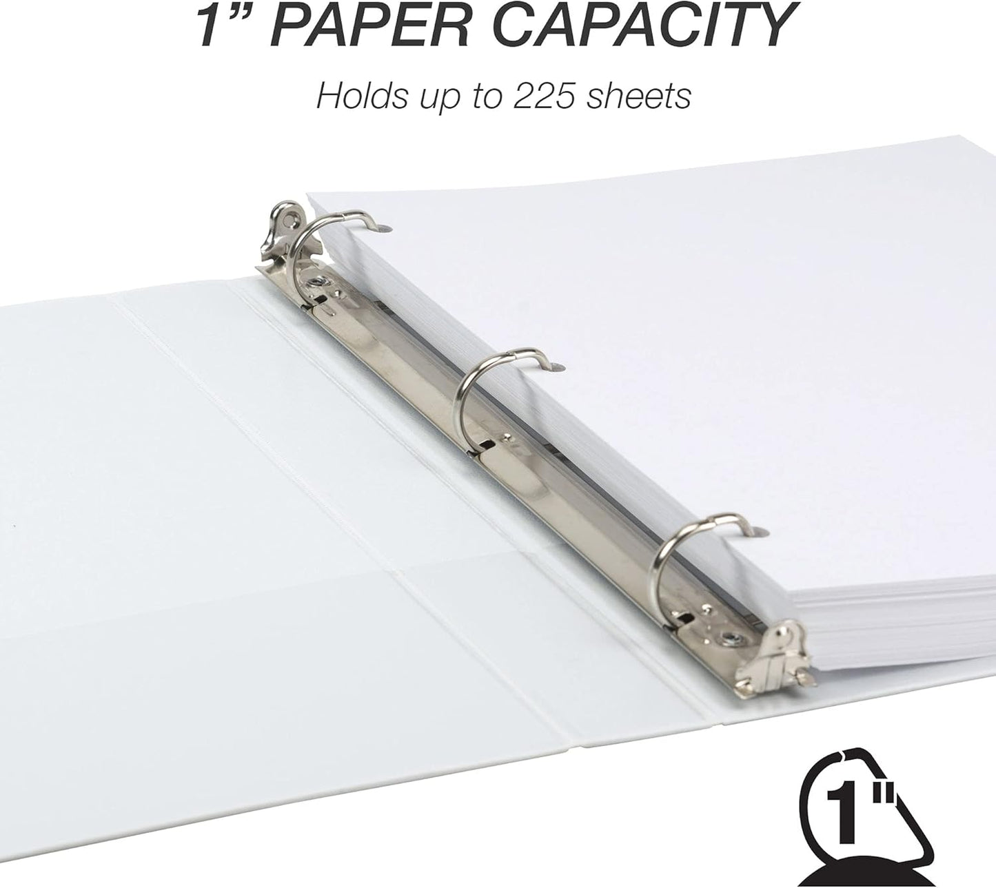 Samsill Durable 4 inch 3 Ring Binder, D Ring Binder, 100% Recycled Chipboard, Black, 2 Pack