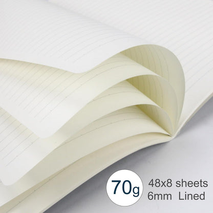 Composition Notebooks Soft Cover 8 Packs A5, College Ruled Lined Paper, 5×8.25 Inches, 96 Pages/48 Sheets Bulk Journal for School, Work, Travel, Office, Business Journaling Writing (Elegant Solid Color)
