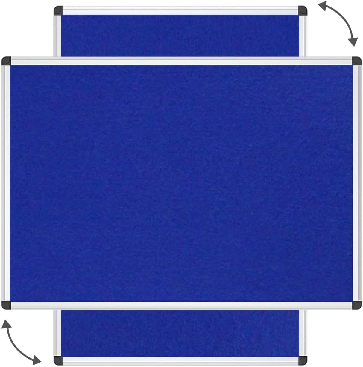VIZ-PRO Large Fabric Bulletin Board/Foldable Notice Board Felt Gray, 60 X 48 Inches, Silver Aluminium Frame