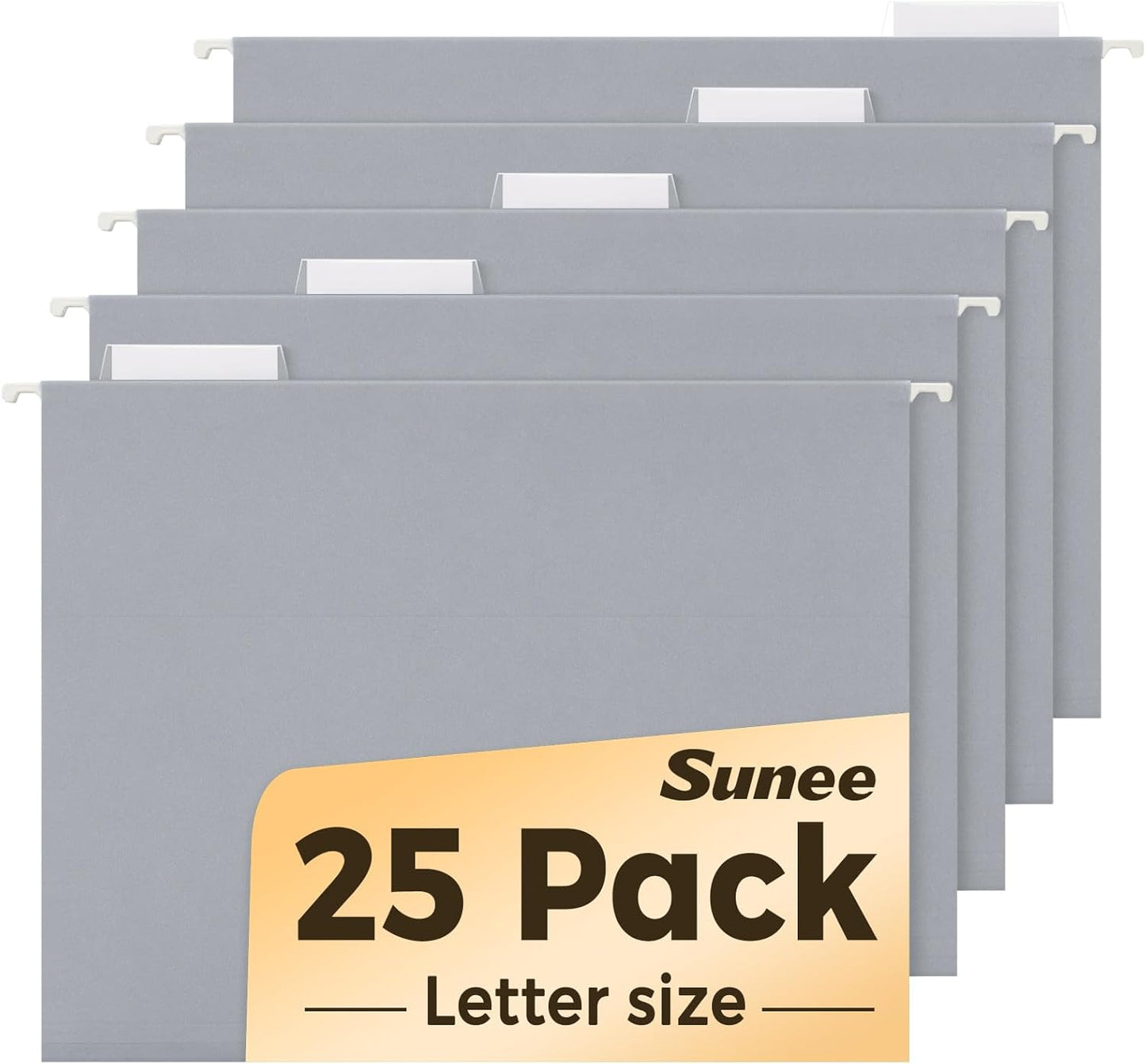 SUNEE Hanging File Folders, 25 Pack Letter Size Hanging File Folders with 1/5-Cut Tabs, Ideal for Home and Office Organization and Papers Classification, Bright Neon Pink