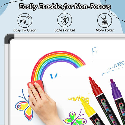 8 Pack Liquid Chalk Markers,Dry Erase Markers & Window Markers for Blackboards,Chalkboard Menu Board & Glass Car Window