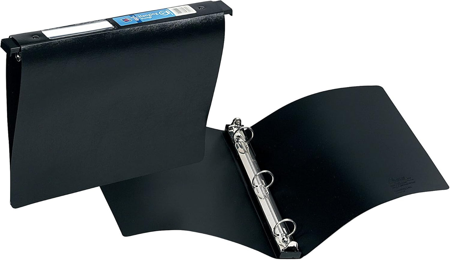 Avery Hanging Storage 3 Ring Binder, 1 Inch Round Rings, 1 Black Binder (14801)