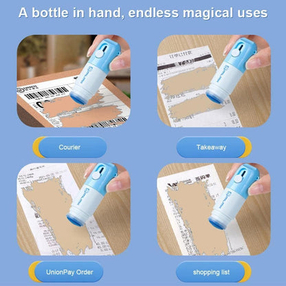 Thermal Paper Correction Fluid with Unboxing Knife,Portable Information Anti-Leakage Protection Correction Fluid,2 in 1 Anti Information Leakage Erase Device for Package Labels,Bills