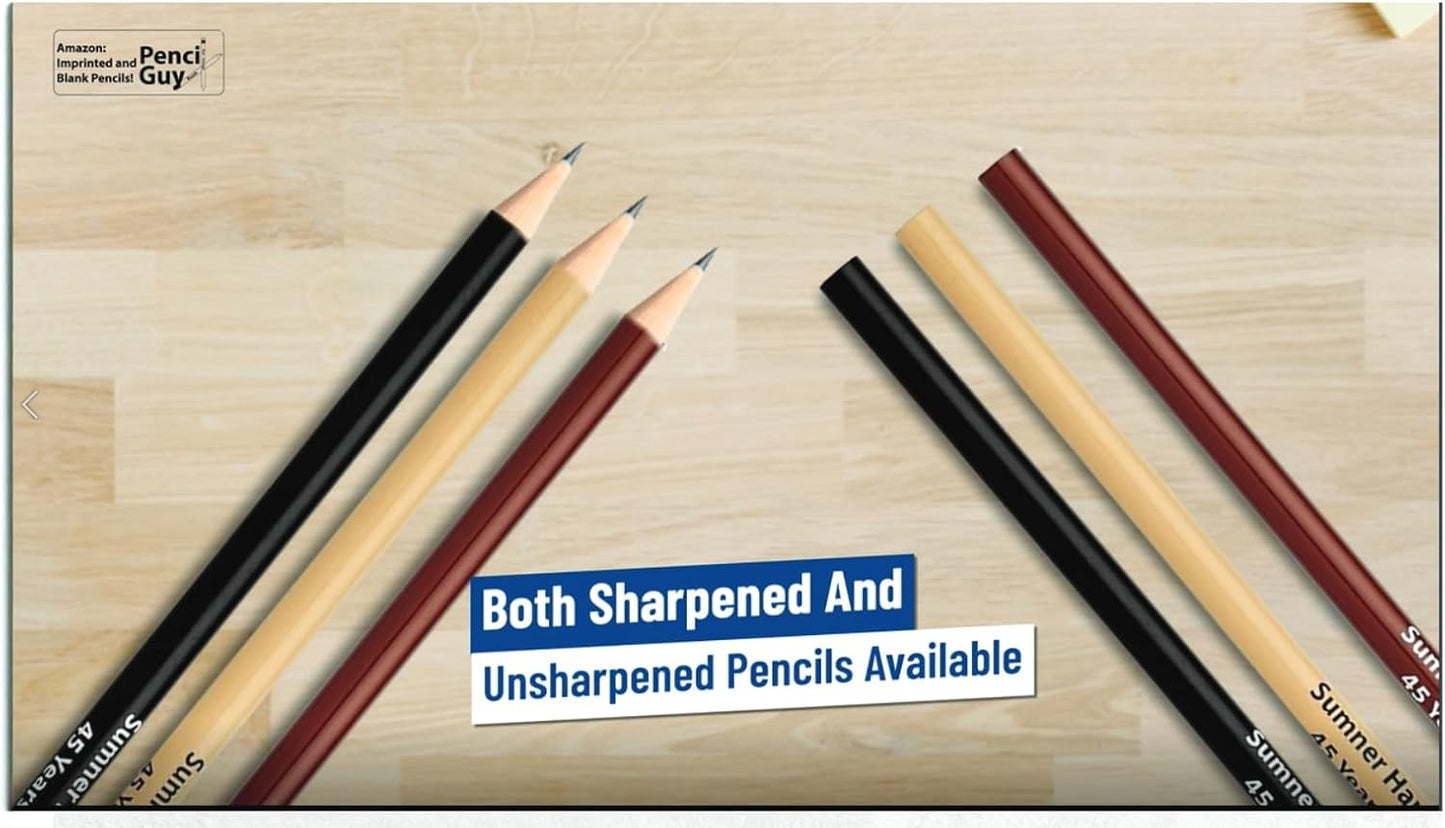 Pencil Guy Promotional Personalized Imprinted Round Pencils.-500 per box
