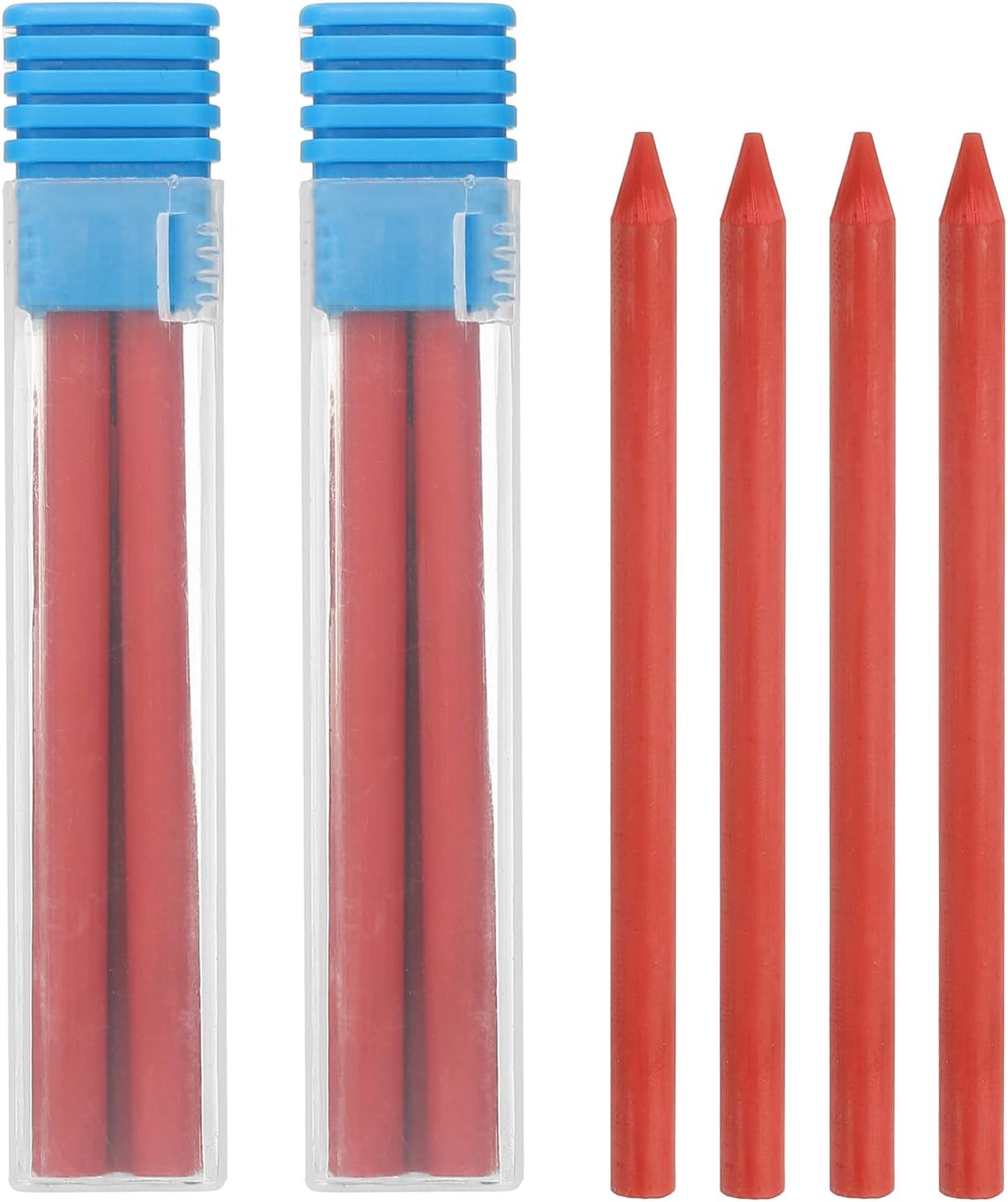 PATIKIL 12Pcs 5.6mm 2B Carpenter Pencil Lead Refills, Solid Dry Pencil Refills Break Resistant Lead Refill for Mechanical Carpenter Pencil Construction Pencils Art Drafting, Blue