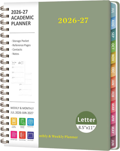 Planner 2026-2027, Weekly and Monthly Academic Year Calendar Planner, July 2026 - June 2027, Daily Agenda Book for Office School Supplies, A5(6.3'' x 8.5'')