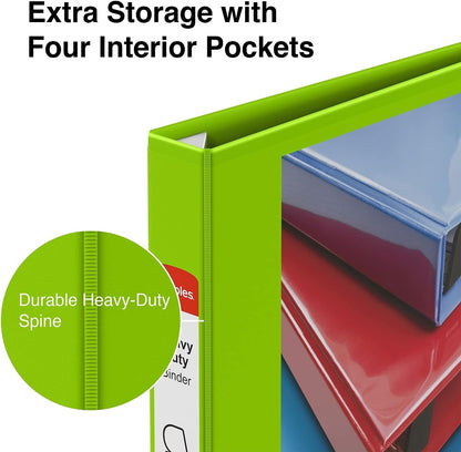 Staples Heavy-Duty 2-Inch D-Ring View Binder, Reinforced Spine, Holds Up to 450 Sheets, Gray, for Office & School