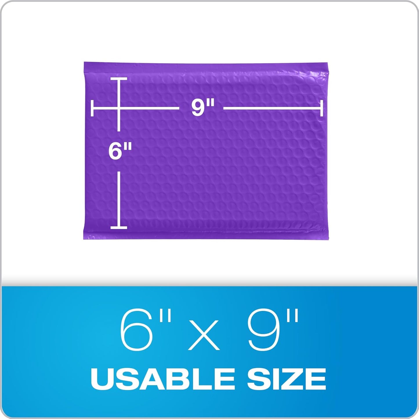 Quality Park Bubble Mailers, 6 x 9 Inch, White Poly Mailers, Padded Envelopes, Shipping Envelopes, Water Resistant, Self Seal, 50 Per Box (QUA85856), Plastic
