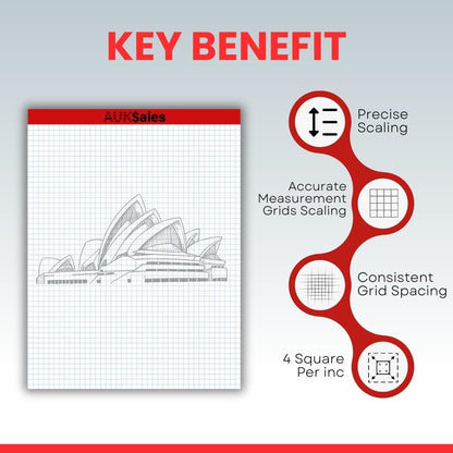 Grid Paper Pad 5x8 Inches, Graph Paper Pad 4x4, Grid Notepad, 1 Pack, 5x8 Graph Paper 1/4 Grid, Graphing Paper, Engineering Pad, 100 Sheets 200 Pages Perforated Pad for School, Home, & Office