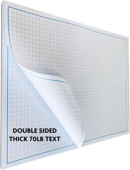 Reskid Blueprint and Graph Paper Pad - 50 Sheets Per Pad - 70lb Text - For Drawing, Designing, and More - Perfect Tool for Young Artists, Budding Designers, and Classroom Use (1, 12x18)