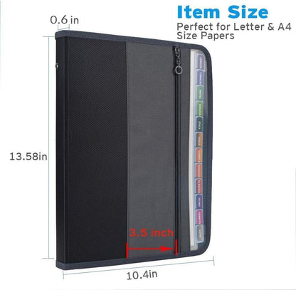 Sooez Accordion File Organizer with Safe Zipper, 12 Pocket Expanding File Folder with Front Pencil Pouch, Portable Monthly Paper Bill Tax Receipt Organizer, School Office Supplies, Letter Size, Grey